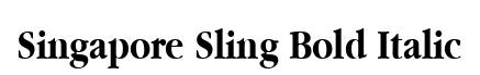 Singapore Sling Bold Italic